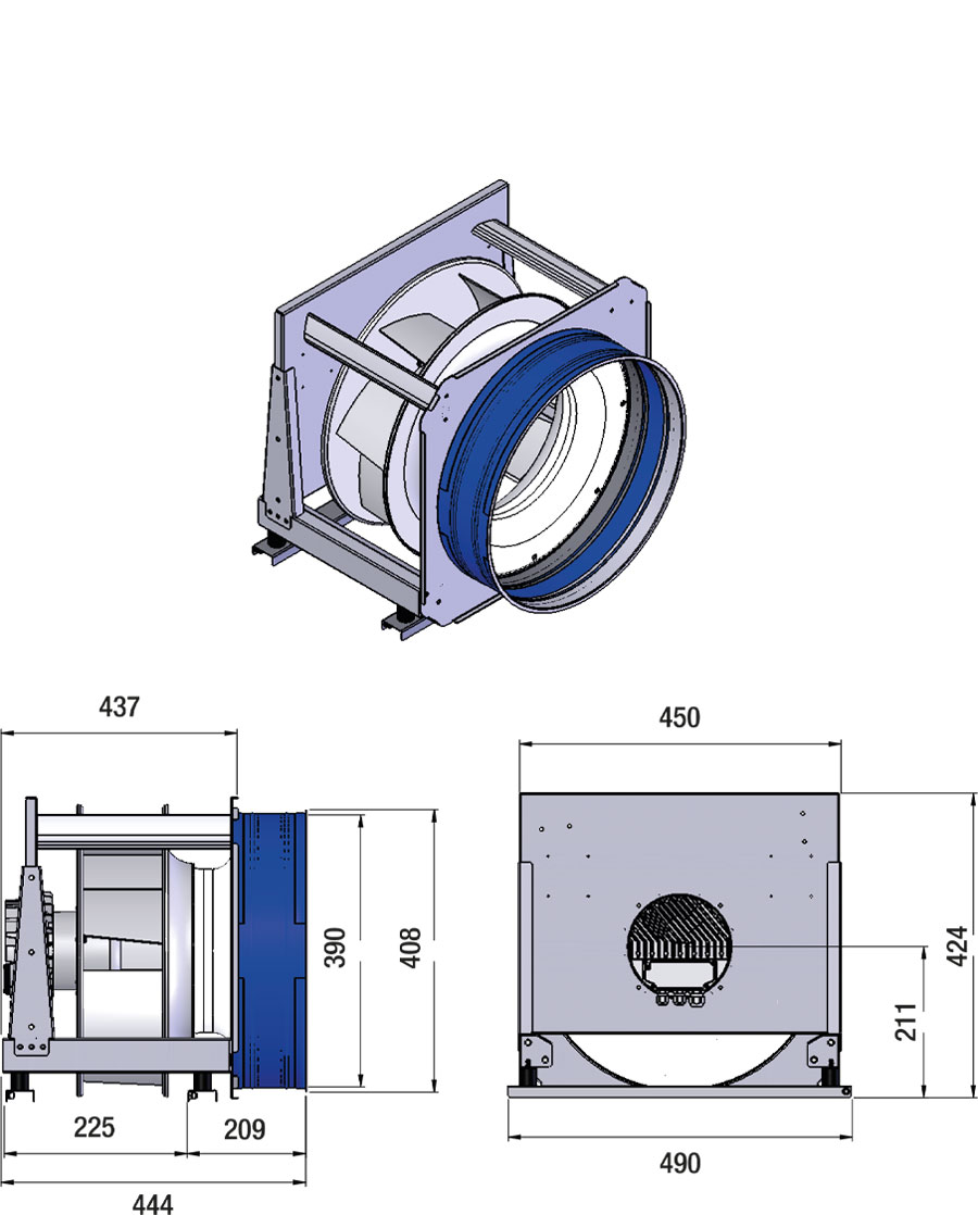 Ritning Kammar 355-2250EC dukstos
