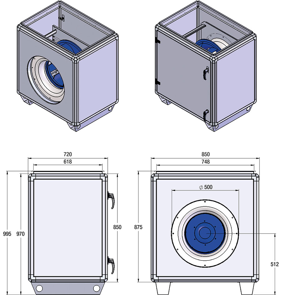 Ritning Kanal 450-2800EC dukstos