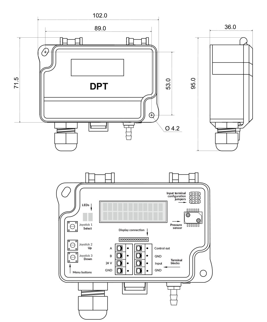 Ritning Tryckregulator DPT-Ctrl-MOD